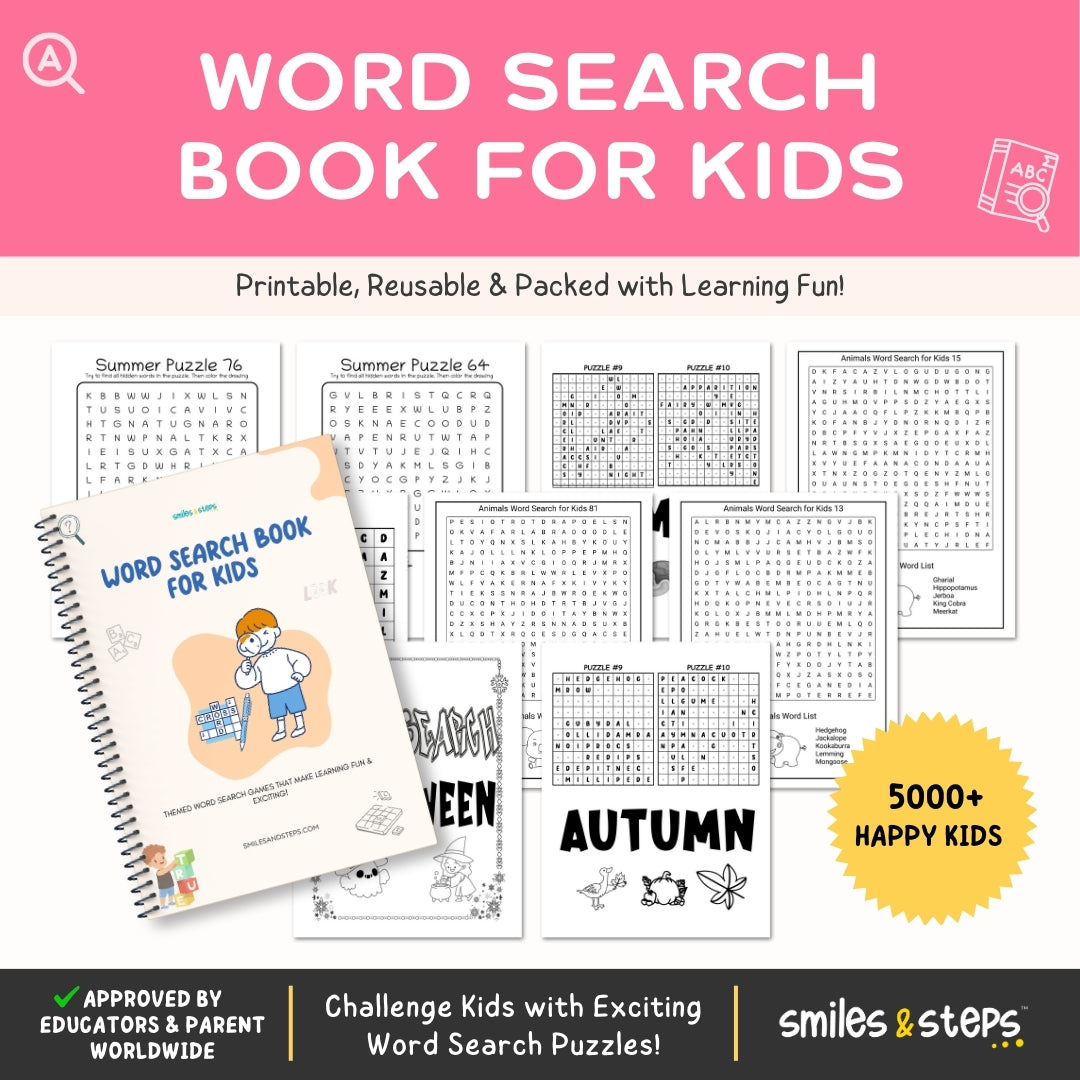 Word Search Book for Kids: Puzzles That Boost Vocabulary & Focus