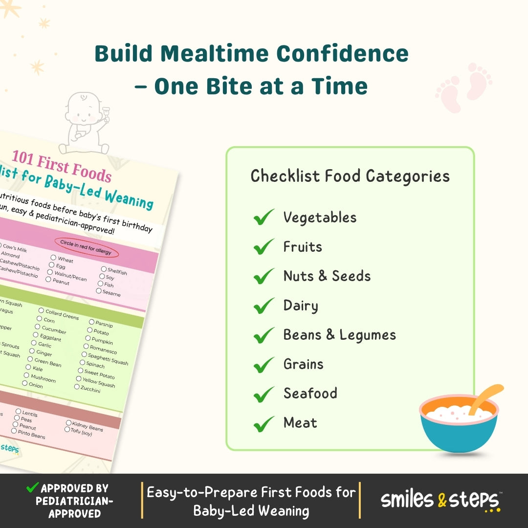 101 First Foods Checklist for Baby-Led Weaning – Your Baby’s First Tastes Made Easy