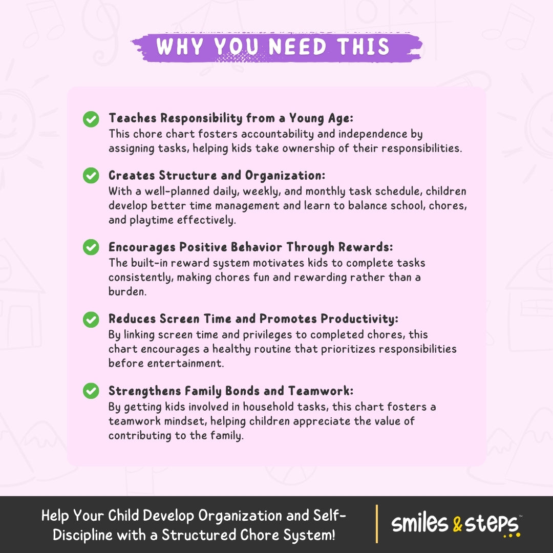 Chore Chart for Kids: Organize, Motivate & Track