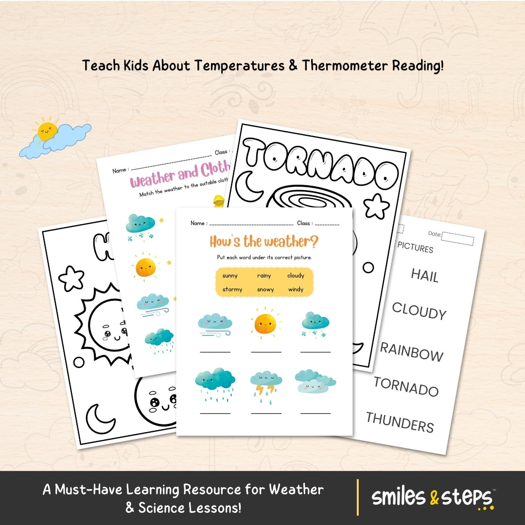 Weather & Seasons Pack for Kids β Learn, Trace & Color the Forecast