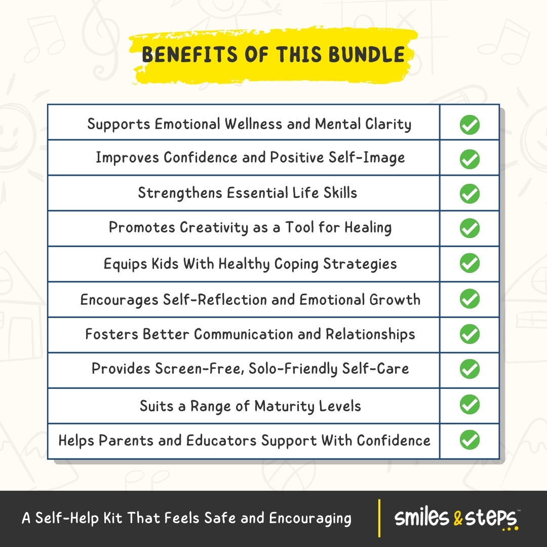 The Creative Growth & Teen Self-Help 5 Workbook Pack | 5-in-1 Bundle for Confidence, Calm, Life Skills & Art Therapy