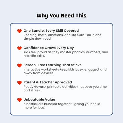Top-5 Learning Kit – Phonics, Math, Emotions & Life Skills
