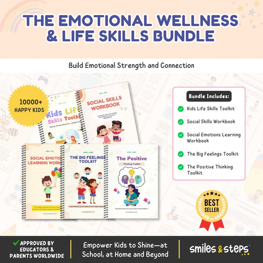 The Emotional Wellness & Life Skills 5-Workbook Bundle for Kids | Build Emotional Strength, Social Skills & Confidence