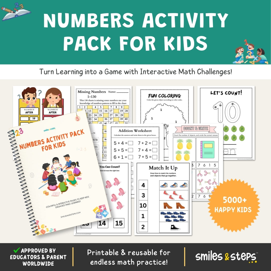 Numbers Activity Pack for Kids – Math Worksheets & Counting Games ...