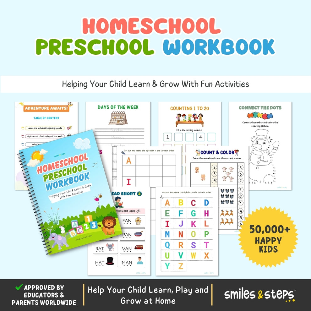 Homeschool Preschool Workbook – Fun & Engaging Learning Worksheets ...