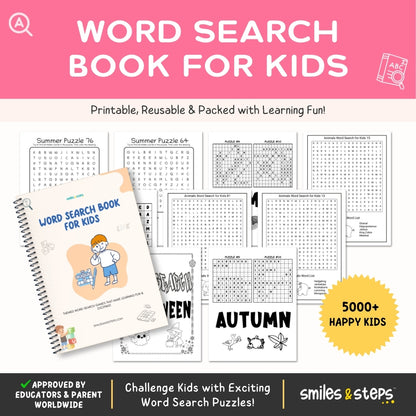 Word Search Book for Kids: Puzzles That Boost Vocabulary & Focus
