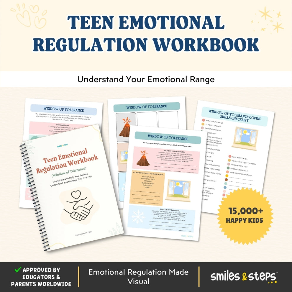 Teen Emotional Regulation Workbook | Window of Tolerance Visual Tool ...