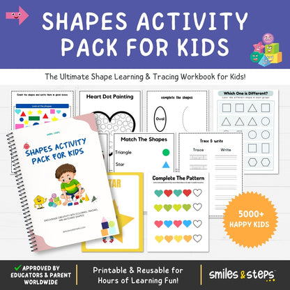 Shapes Activity Pack for Smart Kids: Trace, Color & Learn!