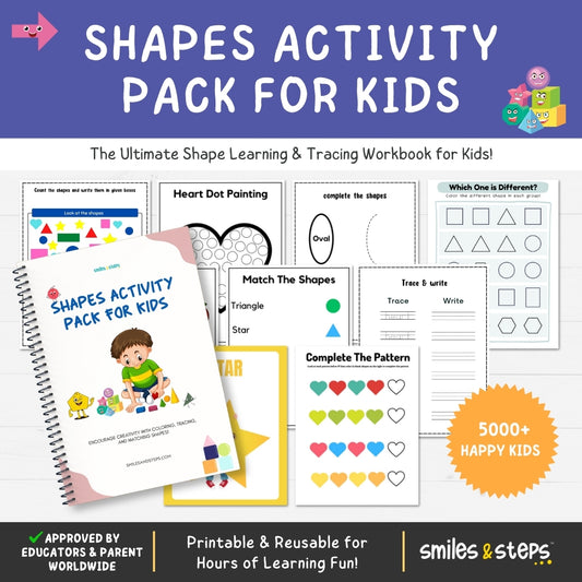 Shapes Activity Pack for Smart Kids: Trace, Color & Learn!