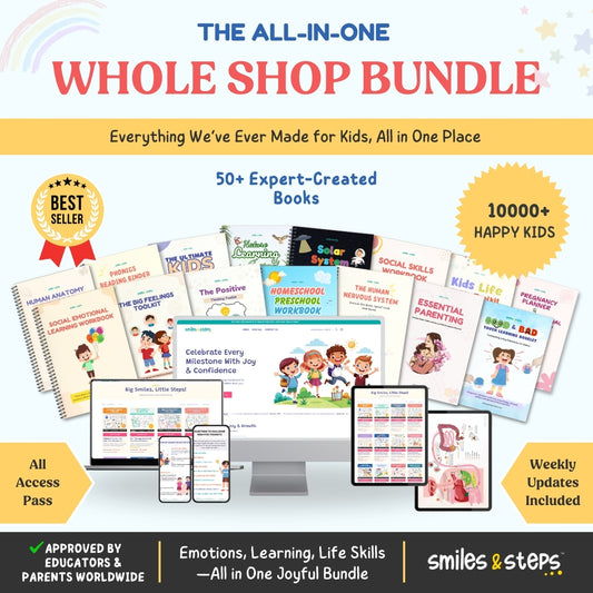 The Whole Shop Learning Bundle – 50+ Printable Workbooks for Kids | All-in-One Educational Bundle with Complete Homeschool Resource