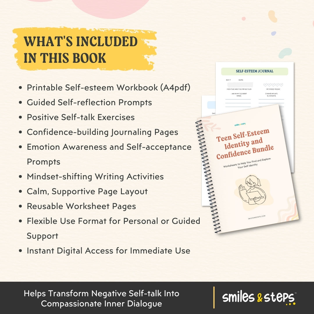 Teen Self-Esteem Identity & Confidence Bundle - Mental Wellbeing & Growth