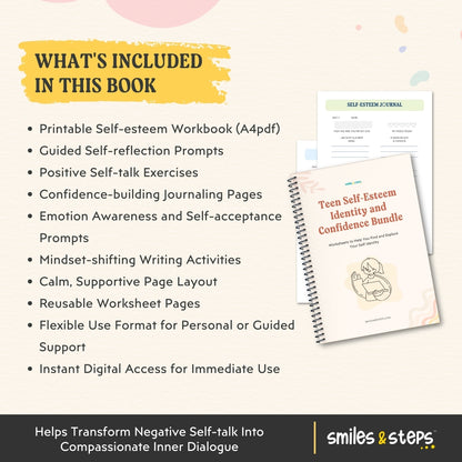 Teen Self-Esteem Identity & Confidence Bundle - Mental Wellbeing & Growth
