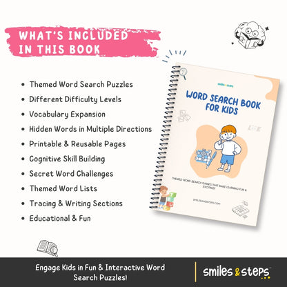 Word Search Book for Kids: Puzzles That Boost Vocabulary & Focus