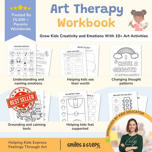 Ultimate Kids Art Therapy Workbook for Emotional Growth & Confidence | Screen-Free Learning for Kids