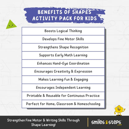 Shapes Activity Pack for Smart Kids: Trace, Color & Learn!