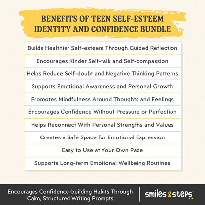 Teen Self-Esteem Identity & Confidence Bundle - Mental Wellbeing & Growth