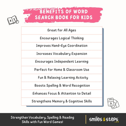 Word Search Book for Kids: Puzzles That Boost Vocabulary & Focus