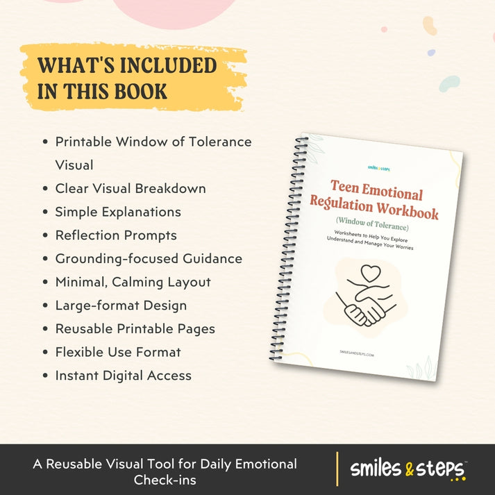 Teen Emotional Regulation Workbook | Window of Tolerance Visual Tool ...