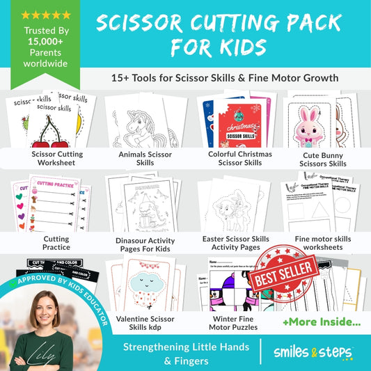 Ultimate Scissor Cutting Pack for Kids – Build Fine Motor Skills, Focus & Confidence