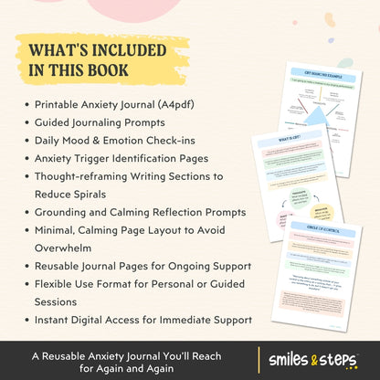 Teen Anxiety Journal - Calm Racing Thoughts & Feel Grounded Again