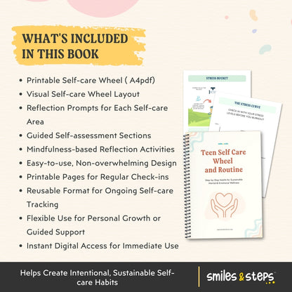 Teen Self-Care Wheel and Routine – Visual Balance for Calm, Healthy Habits