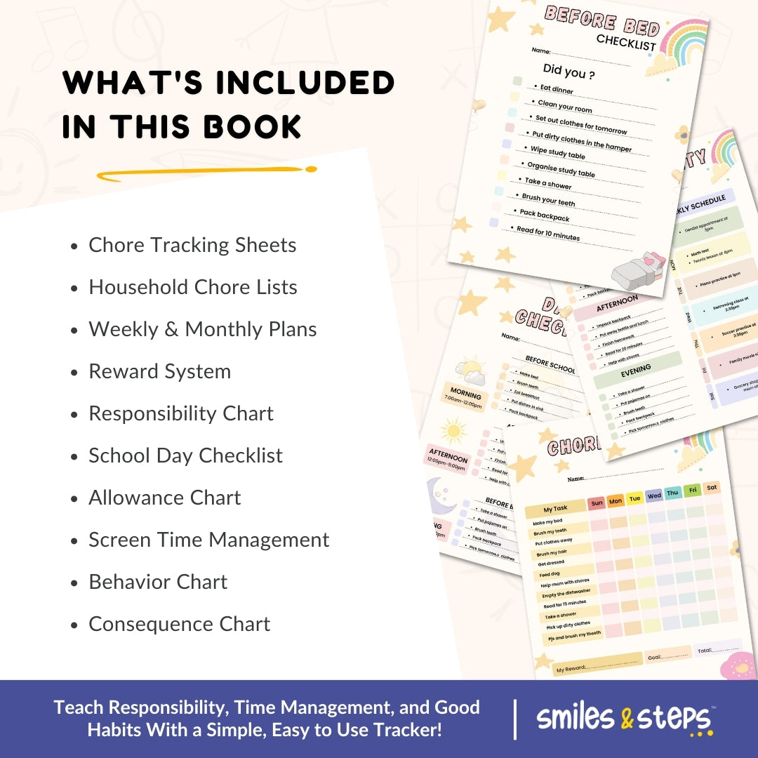 Ultimate Chore Chart for Kids – Build Responsibility & Routines with Smiles, Not Struggles.