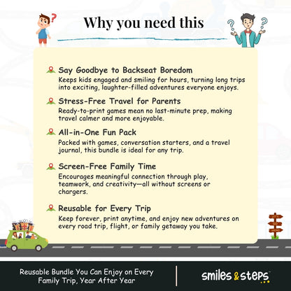 Road Trip Games Bundle for Kids – 125+ Screen-Free Activities, Games & Travel Journal