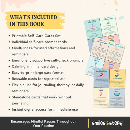 Teen Self-Care Cards – Gentle Daily Support for Overwhelming Days