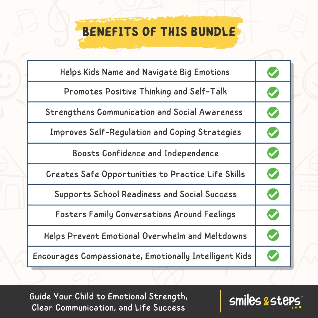 The Emotional Wellness & Life Skills 5-Workbook Bundle for Kids | Build Emotional Strength, Social Skills & Confidence