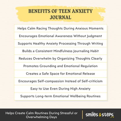 Teen Anxiety Journal - Calm Racing Thoughts & Feel Grounded Again