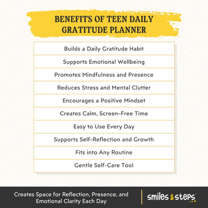 Teen Daily Gratitude Planner - Calm Mind, Happier Days