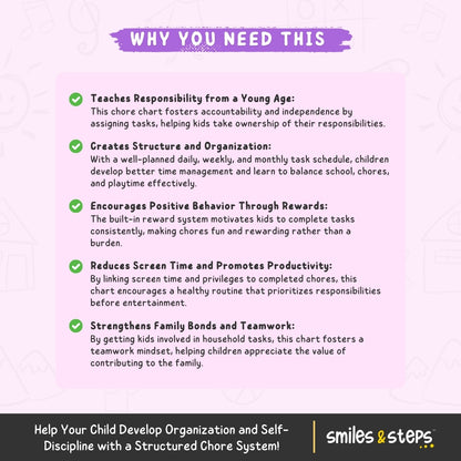 Chore Chart for Kids: Organize, Motivate & Track