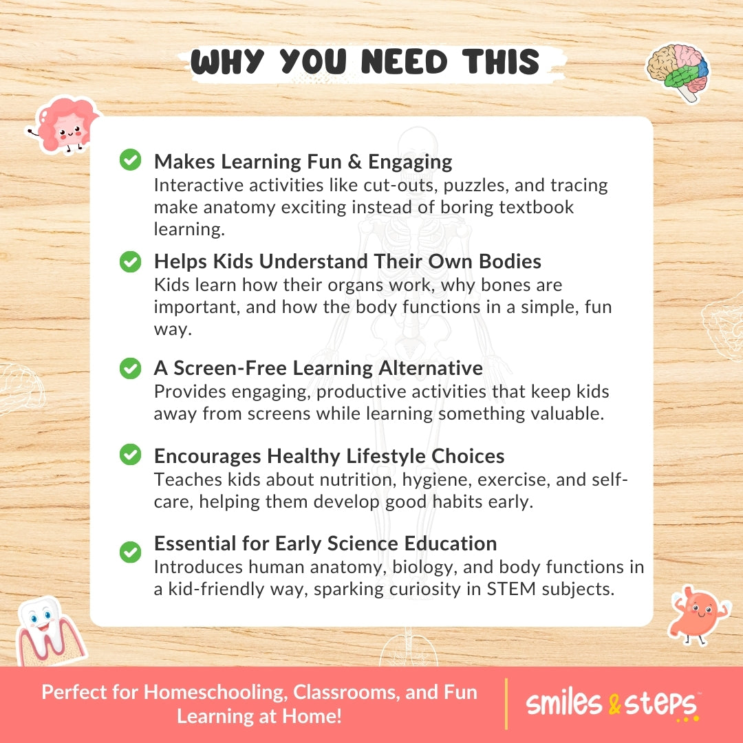 Interactive Human Anatomy Busy Book for Kids | Learn Body Parts, Organs & Systems Through Fun Play