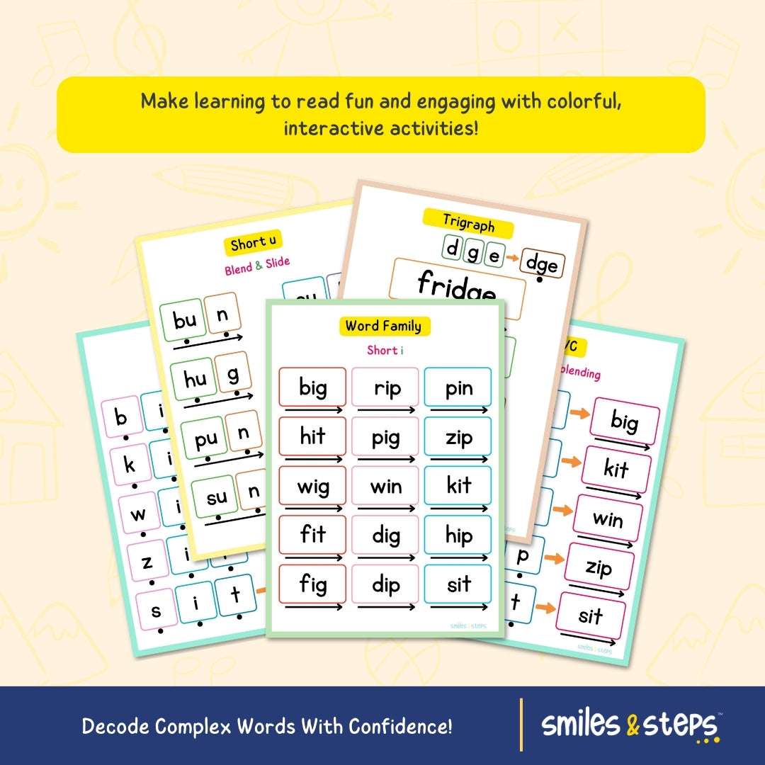 The Ultimate Phonics Workbook Bundle | CVC Words & Sight Words | Read, Blend & Smile