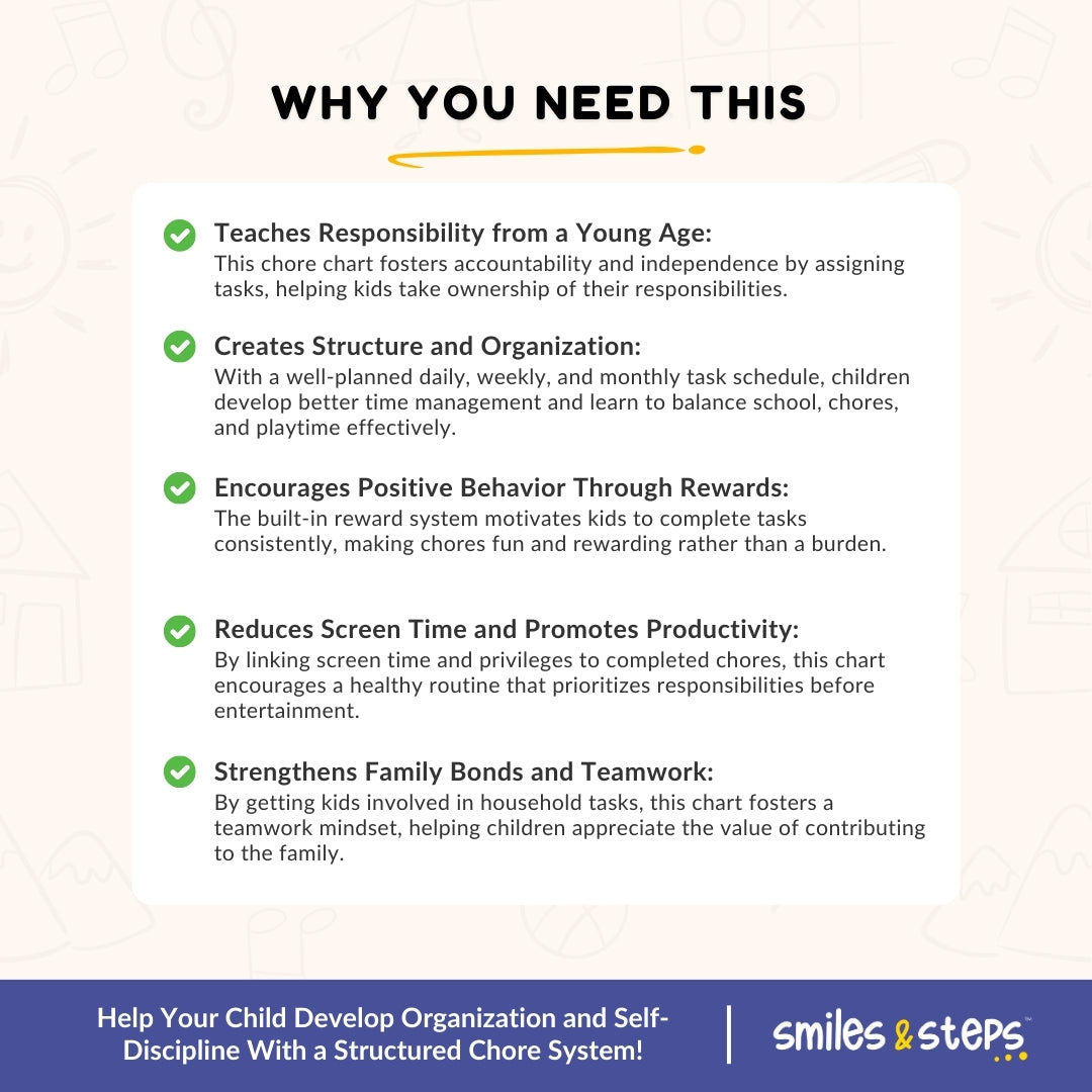 Ultimate Chore Chart for Kids – Build Responsibility & Routines with Smiles, Not Struggles.