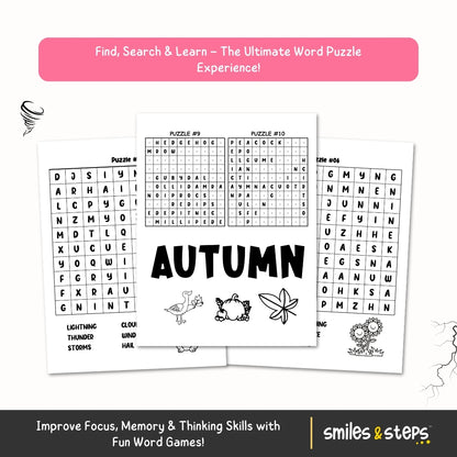 Word Search Book for Kids: Puzzles That Boost Vocabulary & Focus