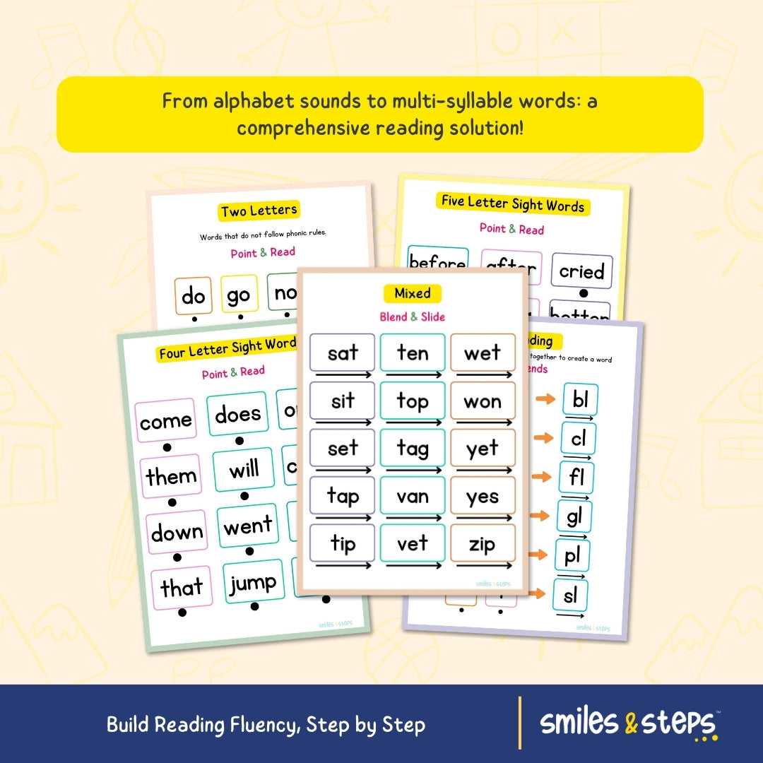 The Ultimate Phonics Workbook Bundle | CVC Words & Sight Words | Read, Blend & Smile