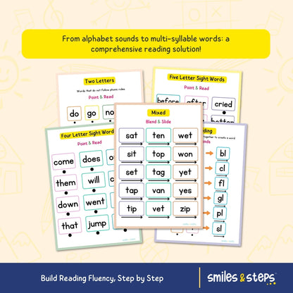 The Ultimate Phonics Workbook Bundle | CVC Words & Sight Words | Read, Blend & Smile