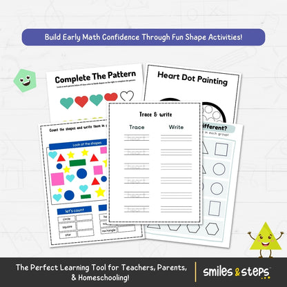 Shapes Activity Pack for Smart Kids: Trace, Color & Learn!